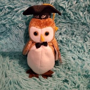 𝅺**RETIRED** Ty Beanie Baby: Wisest the Owl - Graduation 2000